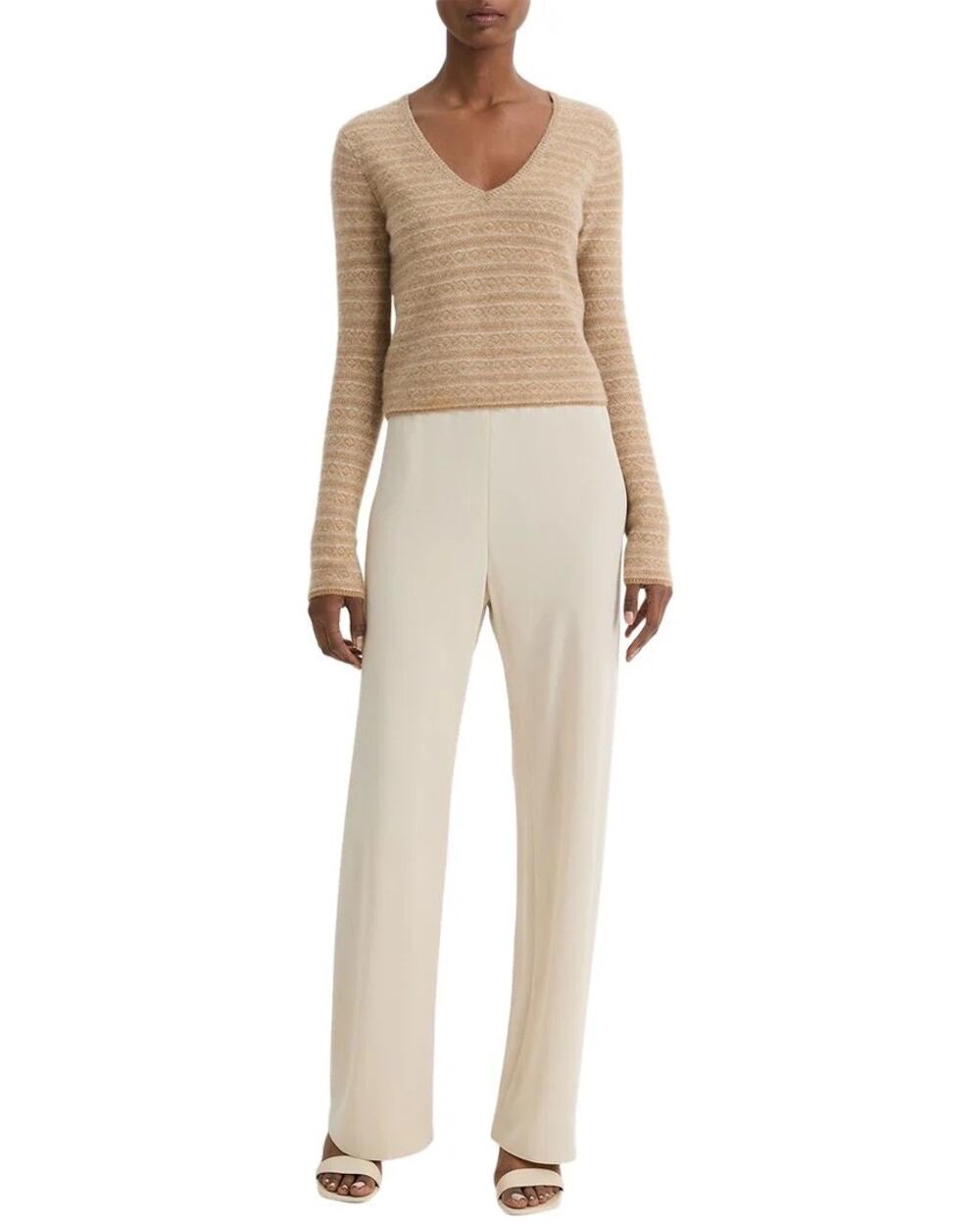 VINCE cashmere Fair Isle V-Neck